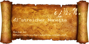 Östreicher Nanetta névjegykártya